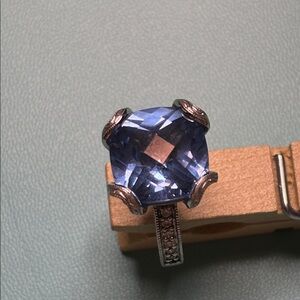 Tacori Silver Ring with Blue Topaz